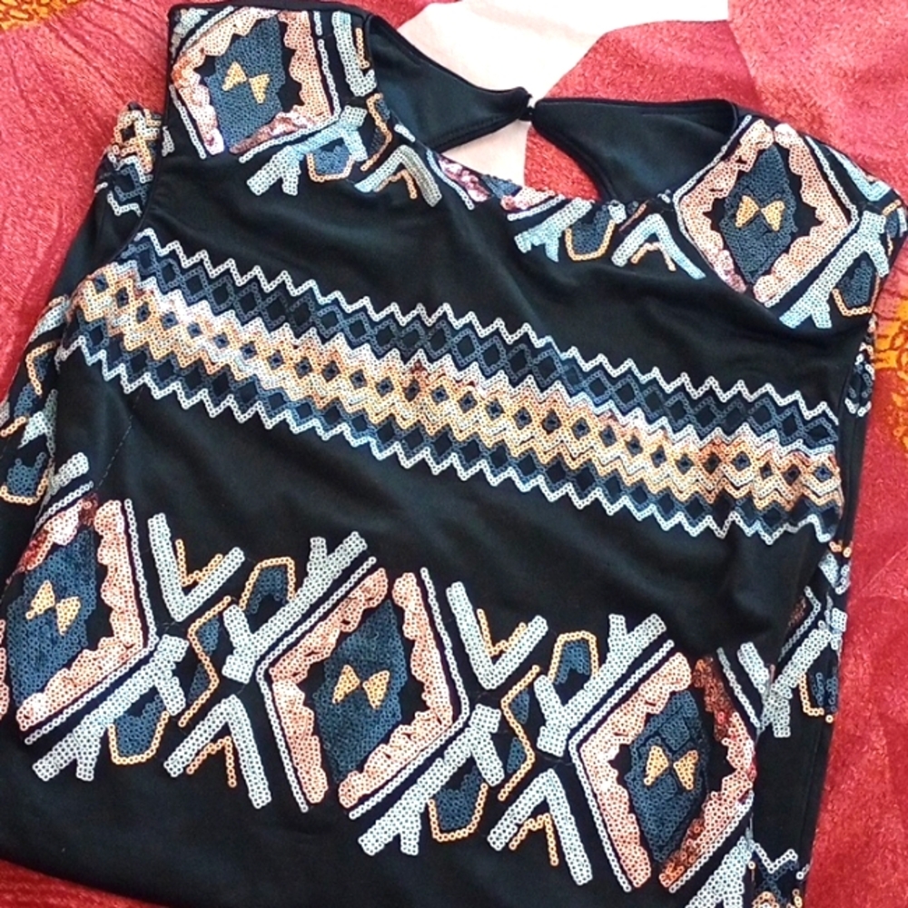 Black Sequined Bodycon Dress